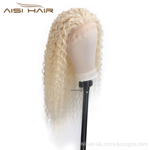 Aisi Hair 13x6 Long Wavy Blonde Wig Afro Kinky Curly Lace Frontal Wig Deep Wave Cosplay Front Lace Hair Wigs For Black Women